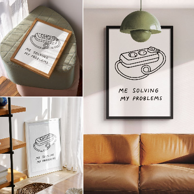 Sieninis plakatas Minimalistinė iliustracija su humoru