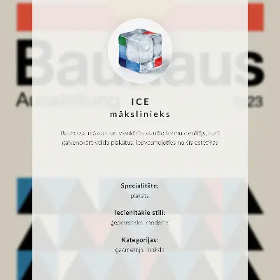 Plakatas svetainei minimalistinis apskritimas su kreminiu Bauhaus stiliaus fonu