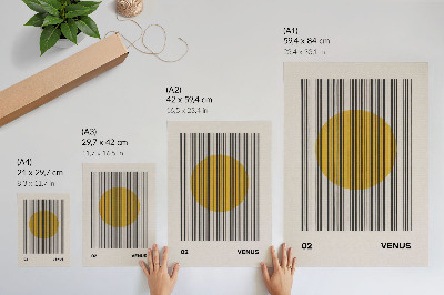 Sieninis plakatas Kontrastingos linijos geltonas apskritimas op menas