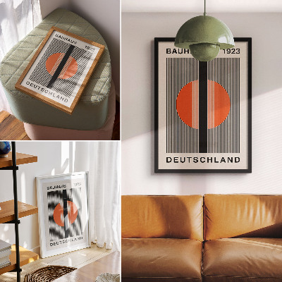 Plakatas svetainei Geometrinis motyvas su juodos ir oranžinės spalvos kontrastu
