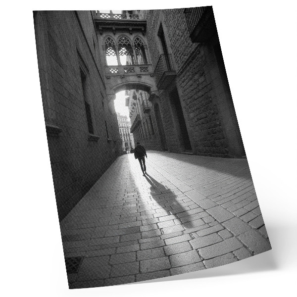 Plakatas svetainei Juodai balta gatvės su architektūra fotografija