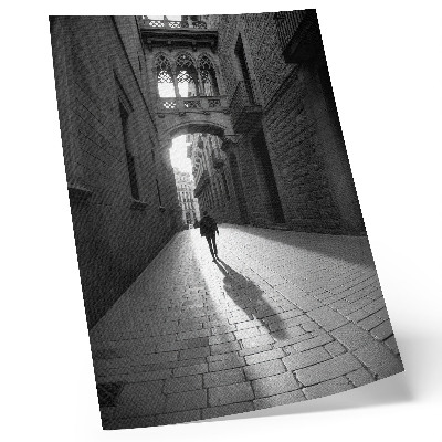 Plakatas svetainei Juodai balta gatvės su architektūra fotografija