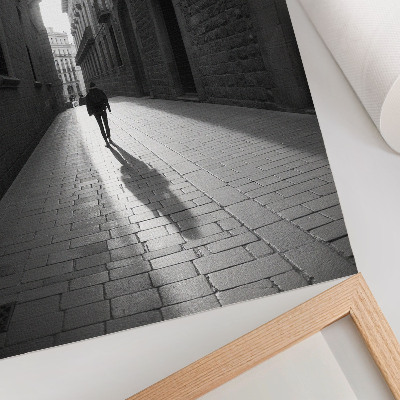 Plakatas svetainei Juodai balta gatvės su architektūra fotografija