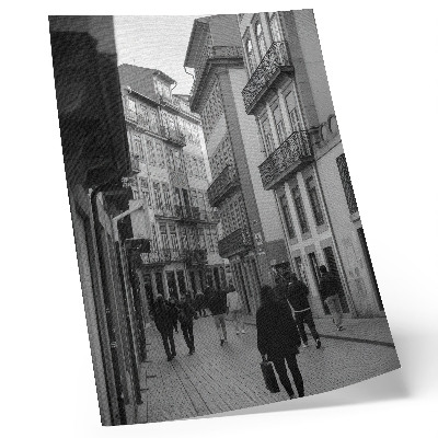 Dekoratyvinis plakatas Gatvės juodai balta architektūra, žmonės