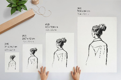 Plakatas svetainei Minimalistinis siluetas, juodai baltas kontrastas
