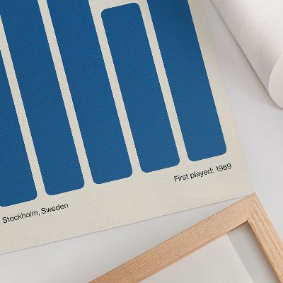 Plakatas svetainei Minimalistinė grafika su mėlynais stačiakampiais