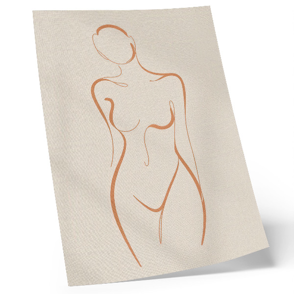 Plakatas Minimalistinės moters kontūro kompozicijos elegancija