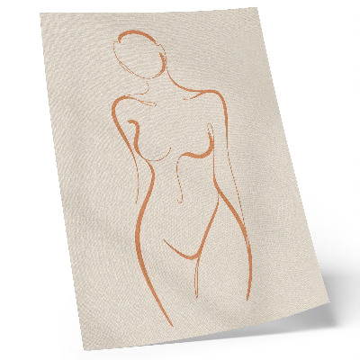 Plakatas Minimalistinės moters kontūro kompozicijos elegancija