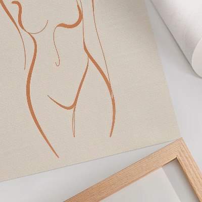 Plakatas Minimalistinės moters kontūro kompozicijos elegancija
