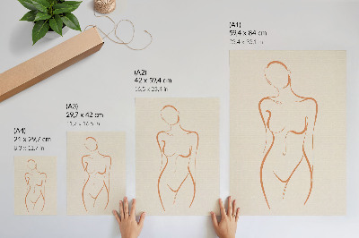 Plakatas Minimalistinės moters kontūro kompozicijos elegancija