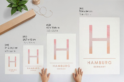 Plakatas Minimalistinė raidė H, modernūs pastelinių atspalvių akcentai