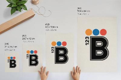 Plakatas svetainei Geometrinio stiliaus raidė su spalvingais lašeliais