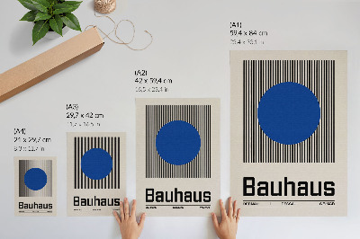 Plakatas Didelis mėlynas apskritimas ant juodų ir baltų linijų