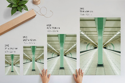Plakatas svetainei Simetriška erdvės tunelio žalia struktūra