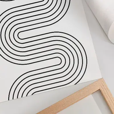 Plakatas kontrastingos linijos ir abstraktus modernus raštas