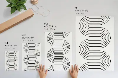 Plakatas kontrastingos linijos ir abstraktus modernus raštas