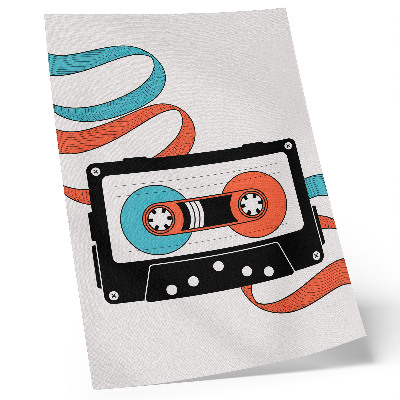 Plakatas Retro pop meno kasetė su spalvingais ženklais