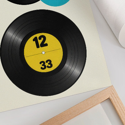 Dekoratyvinis plakatas Šiuolaikinės vinilo plokštelės geltonos turkio spalvos