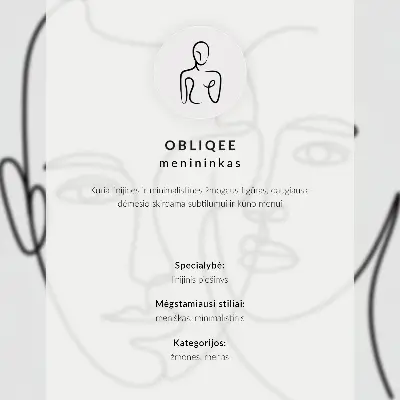 Plakatas minimalistinis modernus veido kontūro eskizas