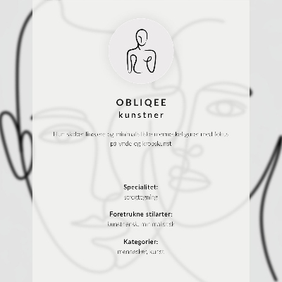 Plakatas Minimalistinis veido kontūro modernus eskizas