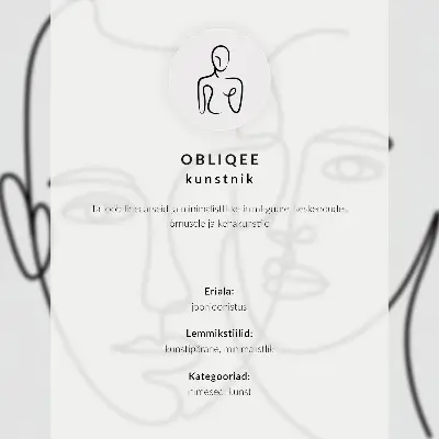 Plakatas minimalistinis modernus veido kontūro eskizas