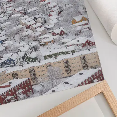 Plakatas svetainei spalvingi žiemos kalnų vaizdai su gamtos harmonija