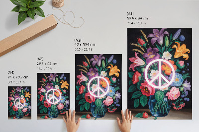 Plakatas svetainei Spalvinga gėlių puokštė – taikos simbolis