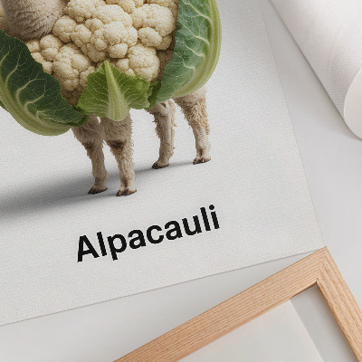 Dekoratyvinis plakatas Neįprastas alpakų ir žiedinių kopūstų derinys