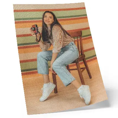 Sieninis plakatas retro stiliaus teigiamų vibracijų horizontalios juostelės