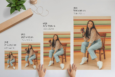 Sieninis plakatas Retro įkvėpimo teigiamos vibracijos horizontalios juostelės