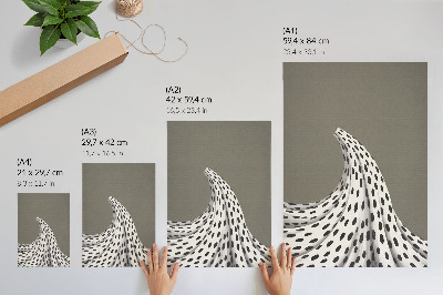Plakatas svetainei Juodi taškeliai smėlio spalvos fone minimalistinis raštas