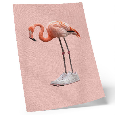 Plakatas Flamingo rožiniai sportiniai bateliai rožiniame fone