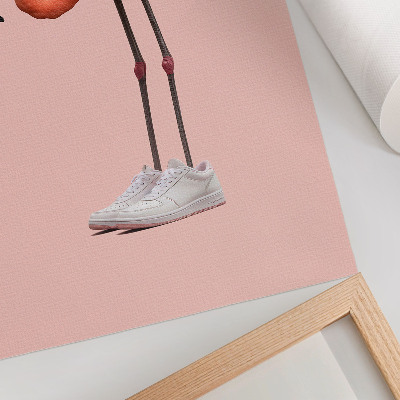 Plakatas Flamingo rožiniai sportiniai bateliai rožiniame fone