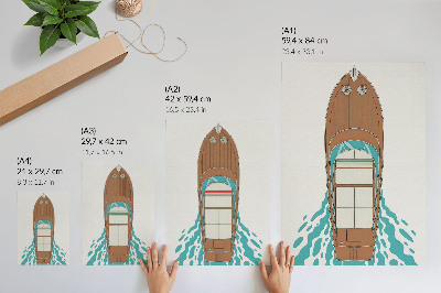 Plakatas svetainei Jachtos elegancija, linijos, simetrija, minimalizmas