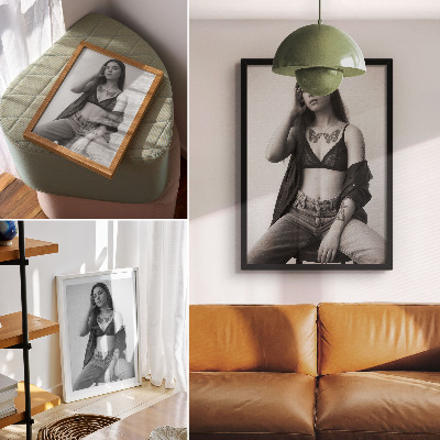 Dekoratyvinis plakatas Monochrominis portretas, laisvė, minimalizmas