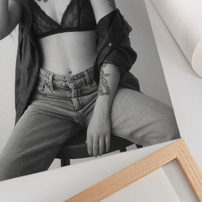 Dekoratyvinis plakatas Monochrominis portretas, laisvė, minimalizmas