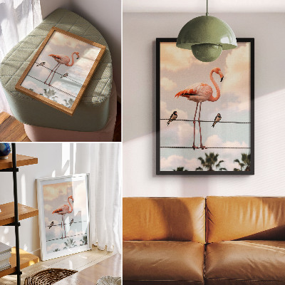 Plakatas svetainei Flamingo dangaus debesys natūraliai praryja