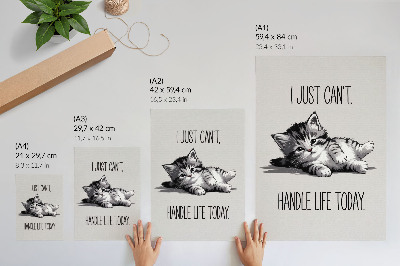 Plakatas Kačiukas pilkame fone minimalistiniu stiliumi