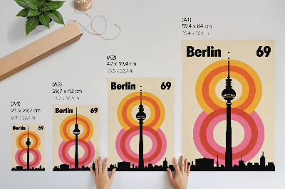Plakatas svetainei Retro atmosferos bokšto apskritimas spalvingi žiedai