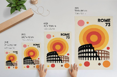 Dekoratyvinis plakatas Koliziejaus meniniai retro ratai