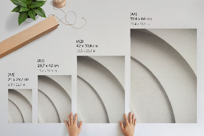 Sieninis plakatas Minimalistinė kompozicija su baltomis kreivėmis