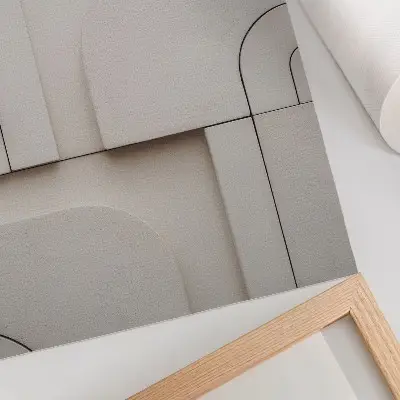 Plakatas moderni geometrinių formų kompozicija