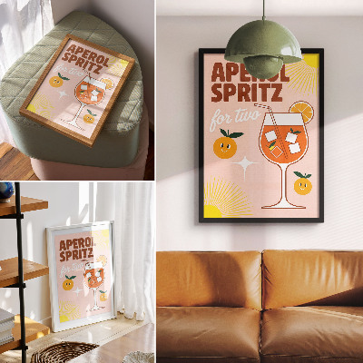 Sieninis plakatas Oranžinės geltonos spalvos besišypsantis vaisių užrašas