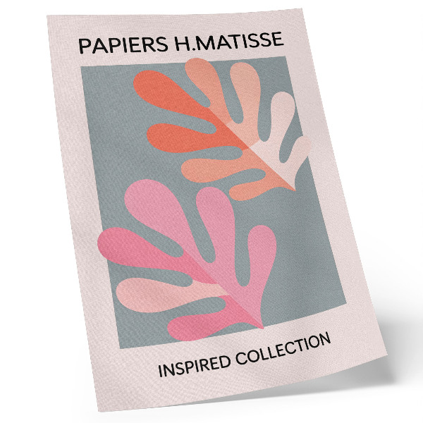 Dekoratyvinis plakatas Matisse'o įkvėpti spalvingi geometriniai lapai