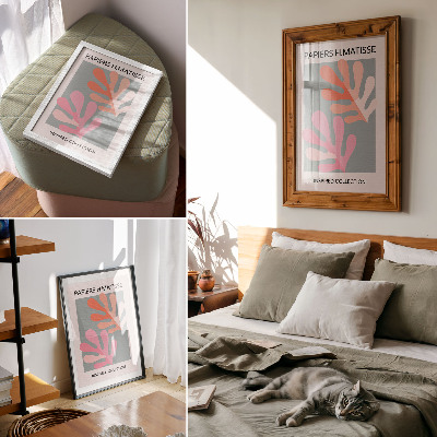 Dekoratyvinis plakatas Matisse'o įkvėpti spalvingi geometriniai lapai