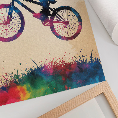Plakatas Dviratininko dinamiškos spalvos – modernus veiksmas