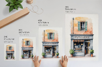 Sieninis plakatas Retro kepyklėlė su pastelinėmis sienomis
