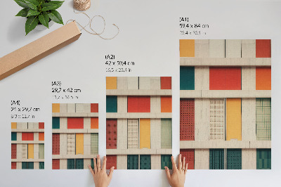 Plakatas svetainei Spalvingų plokščių simetrija modernaus stiliaus