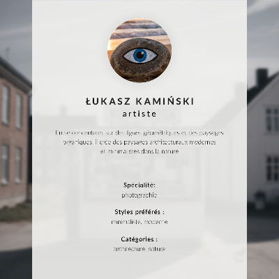 Dekoratyvinis plakatas Medinis kioskas, šviesūs pastatai, idiliški