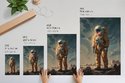 Dekoratyvinis plakatas Astronautas svetimoje planetoje, naktinis dangus